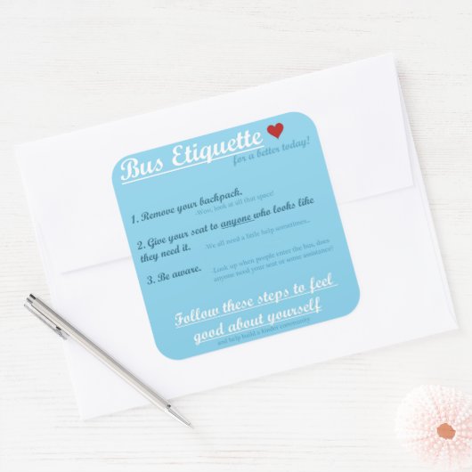 バスのエチケットのシール スクエアシール (封筒)