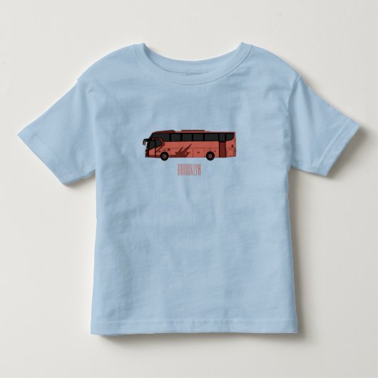 バスのキャラクターイラスト トドラーTシャツ (正面)