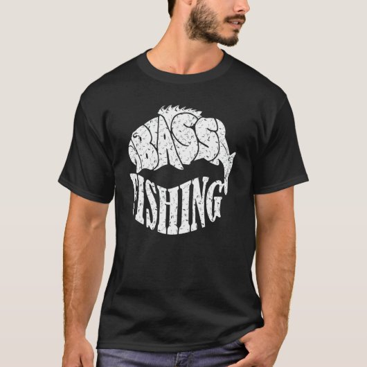 バスのシルエット フィッシング バスハンター Tシャツ (正面)