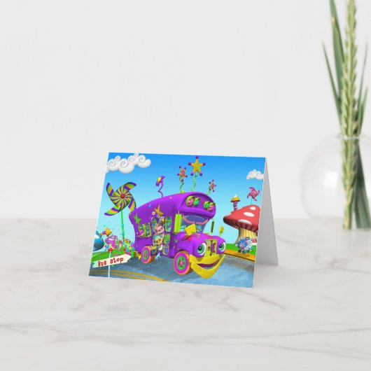 バスのノートカードの車輪 カード (正面)