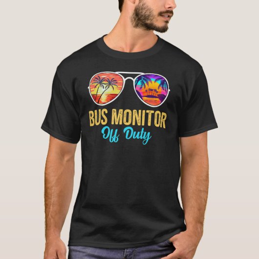 バスのモニターオフデューティサングラスパームツリー最終日 Tシャツ (正面)