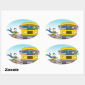 バスの下にスローされる 楕円形シール (シート)