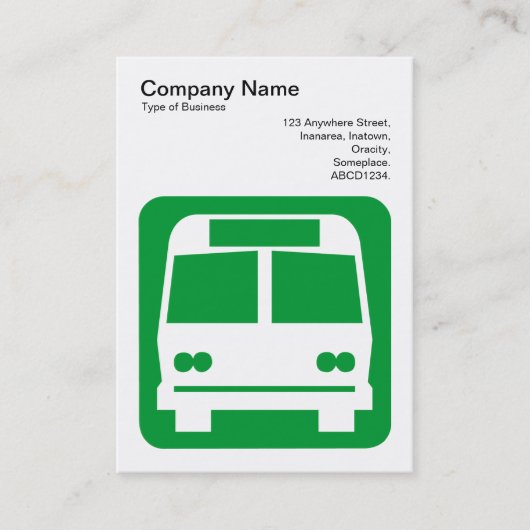 バスの標識 – 白の草の緑 名刺 (正面)