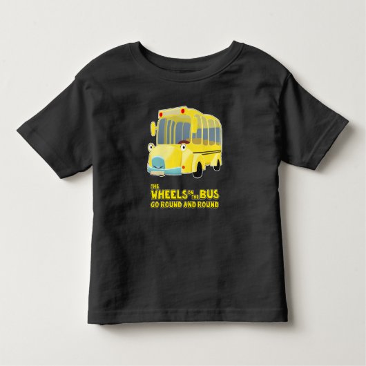 バスの車輪が回る トドラーTシャツ (正面)
