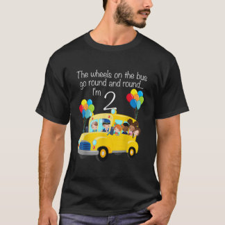 バスの車輪2歳の誕生日2歳のエル Tシャツ