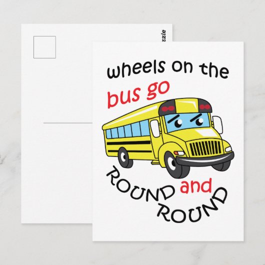 バスの車輪 ポストカード (正面/裏面)