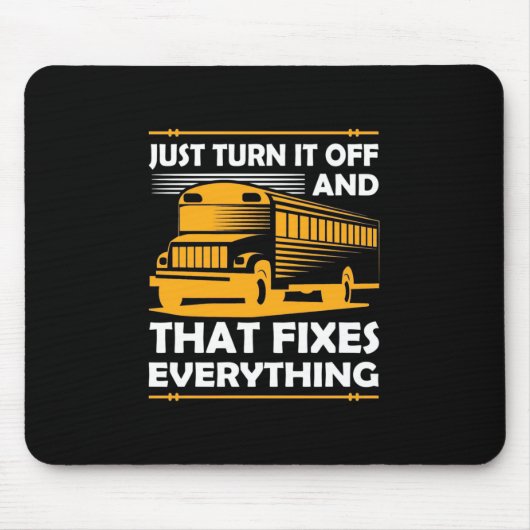 バスの運転手が電源を切る マウスパッド (正面)