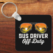 バスの運転手の勤務外サングラス学校の最終日 キーホルダー (正面)