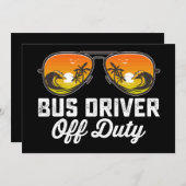 バスの運転手の勤務外サングラス学校の最終日 招待状 (正面/裏面)