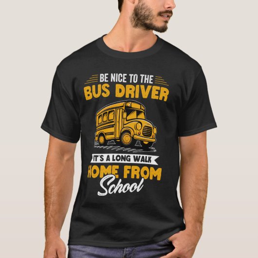 バスの運転手の学校のバスおもしろい運転手のApprに優しい Tシャツ (正面)
