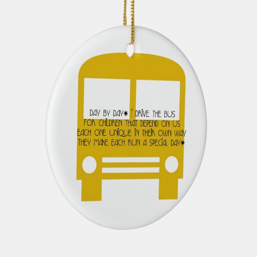 バスの運転手の日ごとの日の黄色いバス セラミックオーナメント (右)