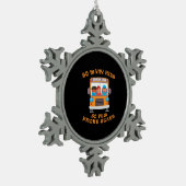 バスの運転手は非常に多くの子供なので、少数のフロントシート スノーフレークピューターオーナメント (左)