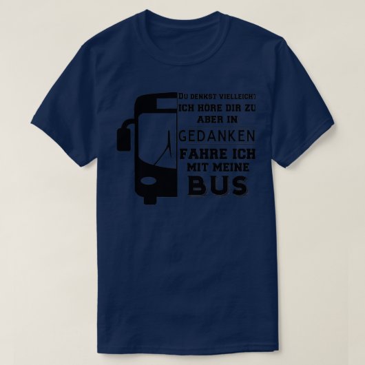 バスの運転手バスに乗る Tシャツ (デザイン正面)