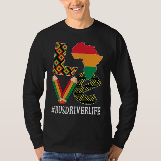 バスの運転手ラブマップ アフリカ系アメリカ人の黒人歴史 Tシャツ (正面)