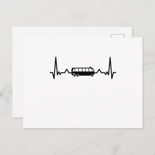 バスの運転手 ハートビート スクールバス ギフト ポストカード (正面/裏面)