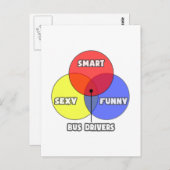 バスの運転手 ベン図 ポストカード (正面/裏面)