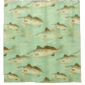 バスの魚の柄  シャワーカーテン (正面)