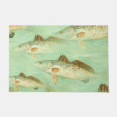 バスの魚の柄 ドアマット (正面)