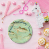 バスの魚の柄  ペーパープレート (パーティー)