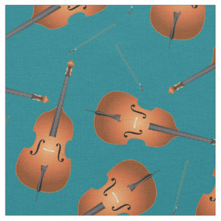 バスアップライトジャズミュージックミュージシャンルームデコールティール（緑がかった色） ファブリック