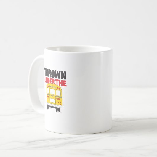 バスイエロースクールバスの引用文の下に投げおもしろいる コーヒーマグカップ (正面左)