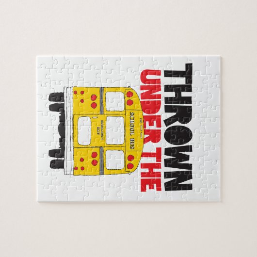 バスイエロースクールバスの引用文の下に投げおもしろいる ジグソーパズル (横)