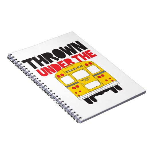 バスイエロースクールバスの引用文の下に投げおもしろいる ノートブック (右側)