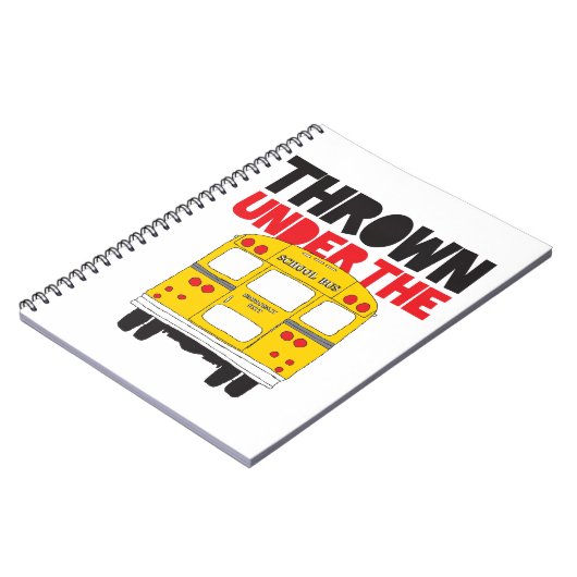 バスイエロースクールバスの引用文の下に投げおもしろいる ノートブック (左側)