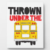 バスイエロースクールバスの引用文の下に投げおもしろいる フォトプラーク (正面)