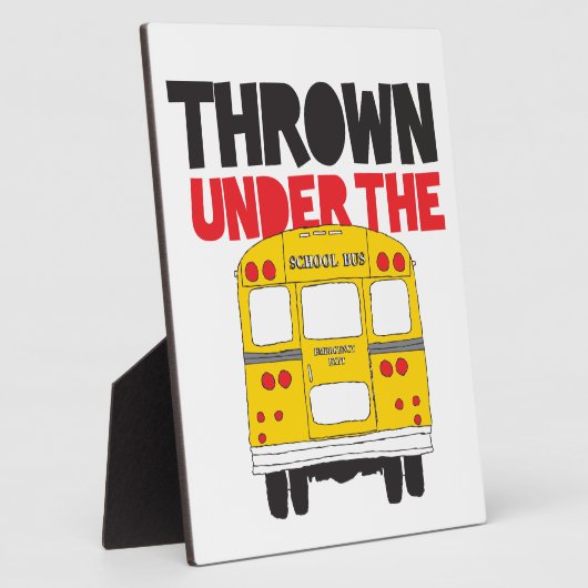 バスイエロースクールバスの引用文の下に投げおもしろいる フォトプラーク (側面)