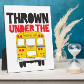 バスイエロースクールバスの引用文の下に投げおもしろいる フォトプラーク (側面)