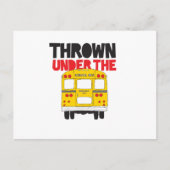 バスイエロースクールバスの引用文の下に投げおもしろいる ポストカード (正面)
