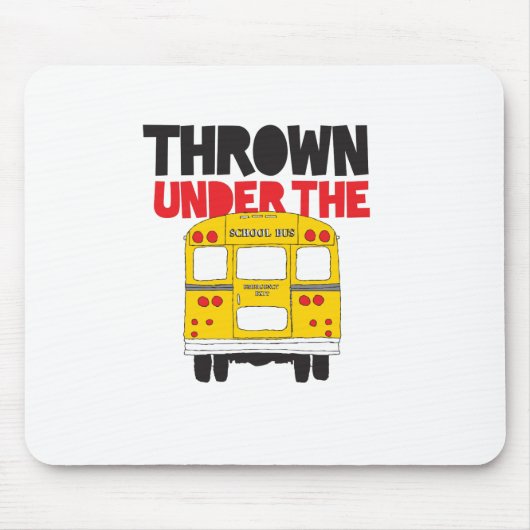 バスイエロースクールバスの引用文の下に投げおもしろいる マウスパッド (正面)