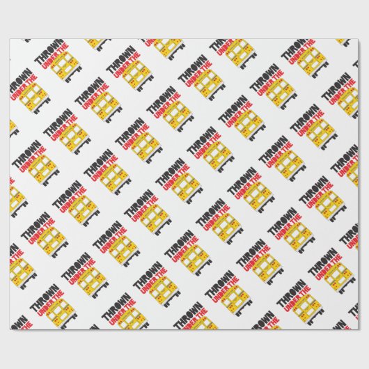 バスイエロースクールバスの引用文の下に投げおもしろいる ラッピングペーパー (フラット)