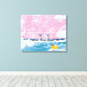 バスイエローダック キャンバスプリント (インサイチュ (ウッドフロア))