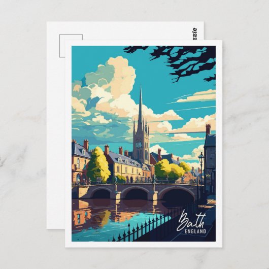 バスイングランドヴィンテージ有名な旅行の場所 ポストカード (正面/裏面)