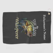 バスウィスパーパーソナライズされたラーダーク魚釣りタオル ゴルフタオル (横)