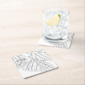 バスウッド葉 スクエアペーパーコースター (インサイチュ)