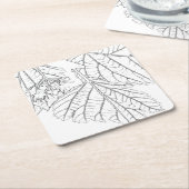 バスウッド葉 スクエアペーパーコースター (アングル)