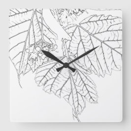 バスウッド葉 スクエア壁時計