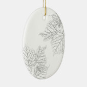 バスウッド葉 セラミックオーナメント (右)