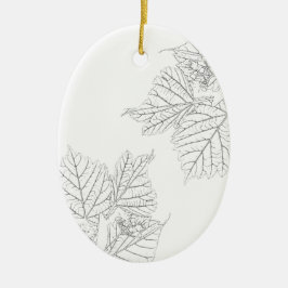 バスウッド葉 セラミックオーナメント