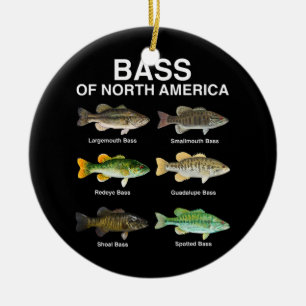 バスオブノースアメリカラブ魚釣り セラミックオーナメント
