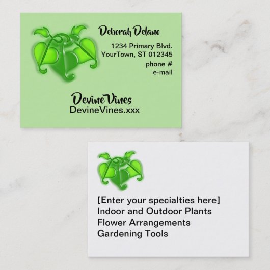 バスカード – 3Dつる植物葉 名刺 (正面/裏面)