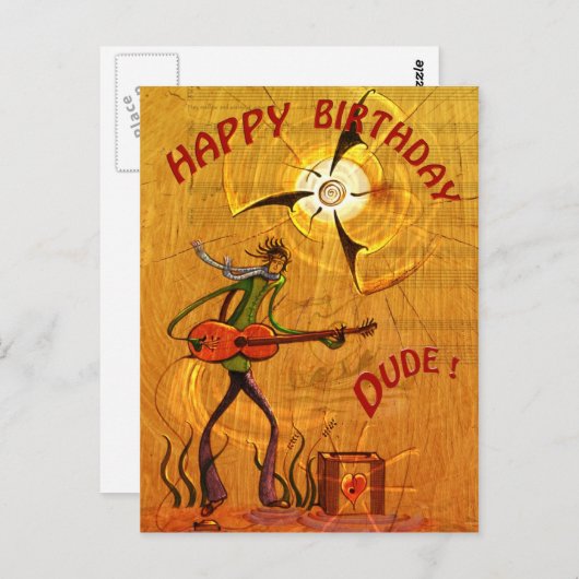 バスカー誕生日はがき ポストカード (正面/裏面)