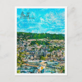 バスキングダム統一されたビューティフル油絵を描シティ ポストカード (正面)
