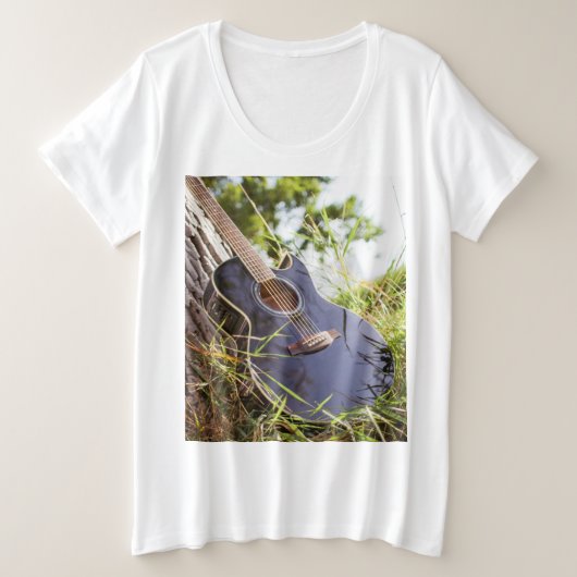 バスギタかわいらしー プラスサイズTシャツ (デザイン正面)