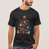 バスギタークリスマスツリーギタープレイヤーミュージシャン Tシャツ (正面)