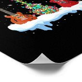 バスギターサンタ・ハットトナカイのギター愛好家 ポスター (角)