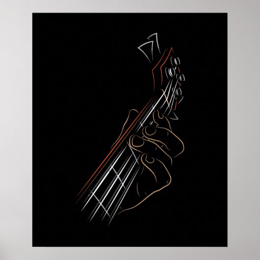 バスギタープレイヤーミュージックギタリストミュージシャンロック ポスター (正面)